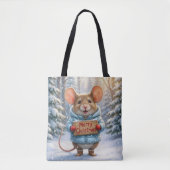 Weihnachtsmaus im Winterwald Tasche (Vorderseite)