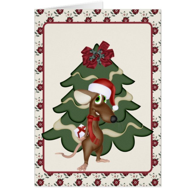 Weihnachtsmaus Karte (Vorne)