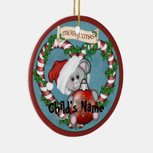 Weihnachtsmaus Keramik Ornament (Rechts)