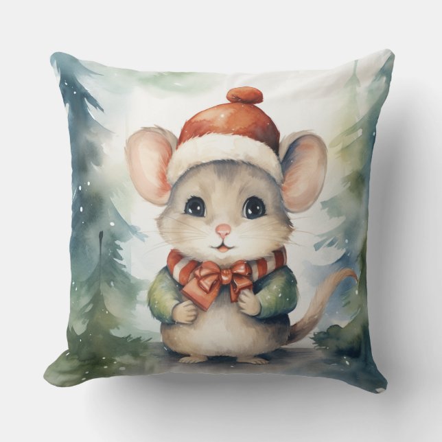 Weihnachtsmaus Kissen (Vorderseite)