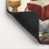 Weihnachtsmaus lesend mousepad (Ecke)