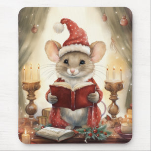 Weihnachtsmaus lesend mousepad