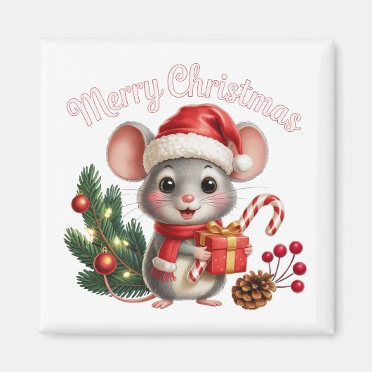 Weihnachtsmaus Magnet (Vorne)