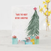 Weihnachtsmaus mit Geschenken Karte (Gelbe Blume)