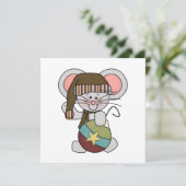 Weihnachtsmaus mit Verzierung Feiertagskarte (Stehend Vorderseite)