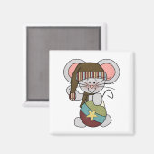 Weihnachtsmaus mit Verzierung Magnet (Vorderseite/Rückseite)