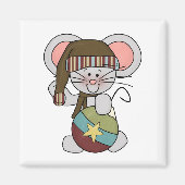 Weihnachtsmaus mit Verzierung Magnet (Vorne)