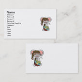 Weihnachtsmaus mit Verzierung Visitenkarte (Vorne/Hinten)