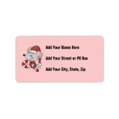 Weihnachtsmaus mit Zuckerstange Adressaufkleber (Vorne)