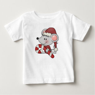 Weihnachtsmaus mit Zuckerstange Baby T-shirt