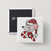 Weihnachtsmaus mit Zuckerstange Button (Vorne & Hinten)