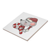 Weihnachtsmaus mit Zuckerstange Fliese (Seite)