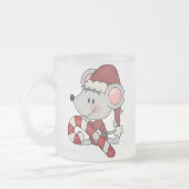 Weihnachtsmaus mit Zuckerstange Mattglastasse (Links)