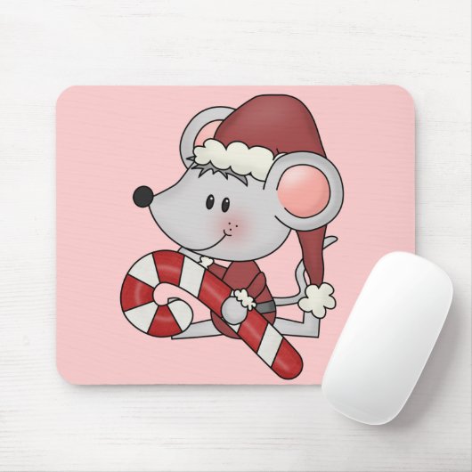 Weihnachtsmaus mit Zuckerstange Mousepad (Mit Mouse)