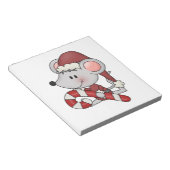 Weihnachtsmaus mit Zuckerstange Notizblock (angewinkelt)
