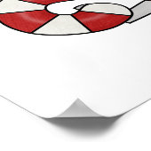 Weihnachtsmaus mit Zuckerstange Poster (Ecke)