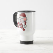 Weihnachtsmaus mit Zuckerstange Reisebecher (Vorderseite Links)
