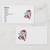 Weihnachtsmaus mit Zuckerstange Visitenkarte (Vorne/Hinten)