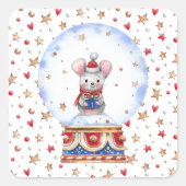 Weihnachtsmaus Quadratischer Aufkleber (Vorderseite)