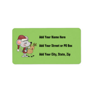 Weihnachtsmaus und adressaufkleber