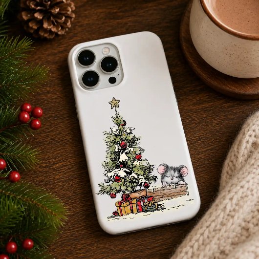 Weihnachtsmaus unter dem Baum iPhone Hülle