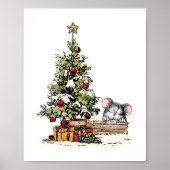 Weihnachtsmaus unter dem Baum Poster (Vorne)