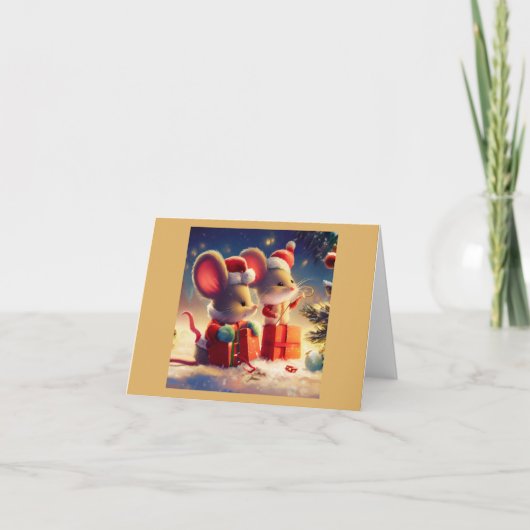 Weihnachtsmäuse 3 feiertagskarte (Vorderseite)