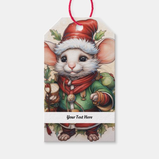 Weihnachtsmäuse 50 Ihr Text hier Geschenkanhänger (Vorderseite)