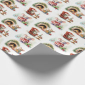 Weihnachtsmäuse auf Weiß Geschenkpapier (Ecke)