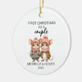 Weihnachtsmäuse Couple Personalisiert Keramik Ornament (Links)
