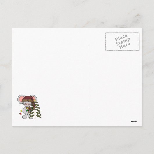 Weihnachtsmäuse-Dekorationsbaum Feiertagspostkarte (Rückseite)