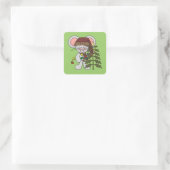 Weihnachtsmäuse-Dekorationsbaum Quadratischer Aufkleber (Tasche)