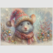 Weihnachtsmäuse-Dekoupage im Wasserfarben Seidenpapier (Vorderseite)