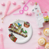 WEIHNACHTSmäuse, die PapierTeller SLEDDING sind (Party)