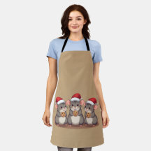 Weihnachtsmäuse essen Santas Kekse, Schürze