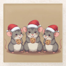Weihnachtsmäuse essen Santas Kekse, Untersetzer