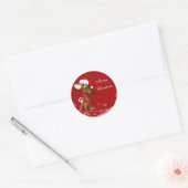 Weihnachtsmäuse-Geschenkmarke Runder Aufkleber (Umschlag)