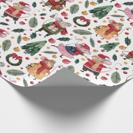 Weihnachtsmäuse Geschenkpapier (Ecke)