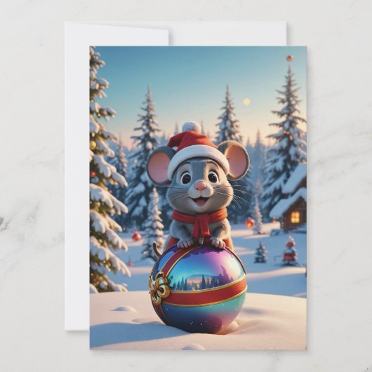 Weihnachtsmäuse-Grußkarte (Vorderseite)