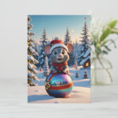 Weihnachtsmäuse-Grußkarte (Stehend Vorderseite)