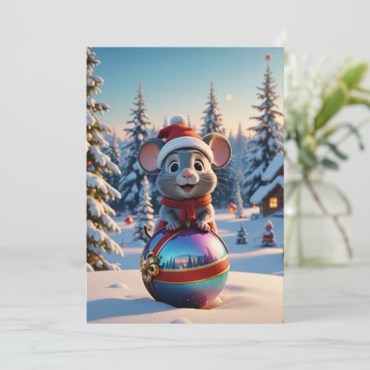 Weihnachtsmäuse-Grußkarte (Stehend Vorderseite)