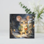 Weihnachtsmäuse-Grußkarte Feiertagskarte (Stehend Vorderseite)
