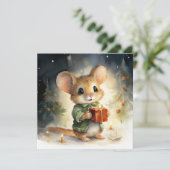 Weihnachtsmäuse-Grußkarte Feiertagskarte (Stehend Vorderseite)