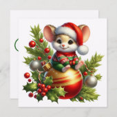 Weihnachtsmäuse-Grußkarte Feiertagskarte (Vorne/Hinten)