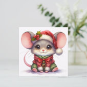 Weihnachtsmäuse-Grußkarte Feiertagskarte (Stehend Vorderseite)