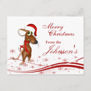 Weihnachtsmäuse-Grußkarte Feiertagspostkarte