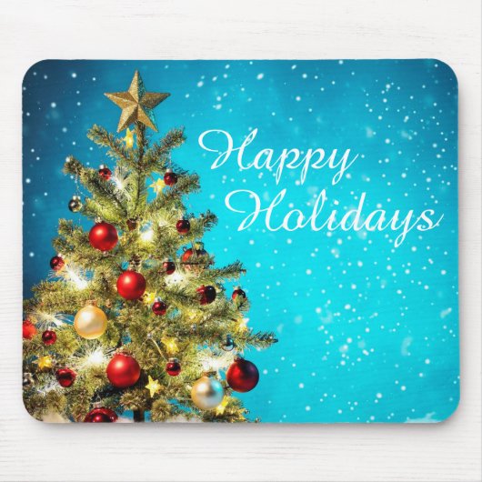 Weihnachtsmäuse/Happy Holidays Tree Mousepad (Vorne)
