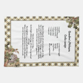 Weihnachtsmäuse Heilige Rezept Keepake Tan Kariert Geschirrtuch (Horizontal)