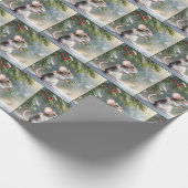 Weihnachtsmäuse Holding a Mistletoe Sprig Geschenkpapier (Ecke)