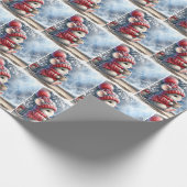 Weihnachtsmäuse im Fenster mit heißem Kakao Geschenkpapier (Ecke)